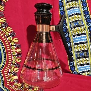VTG Inland Glass MCM Coffee Carafe Decanter Copper Gold Striped